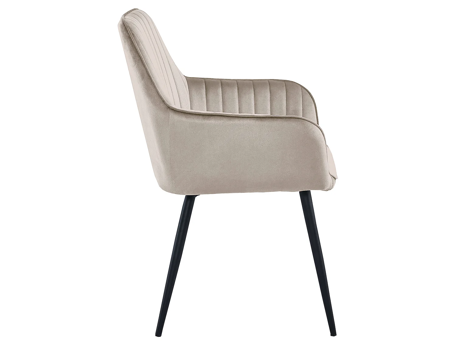 Eetkamerstoel met armleuningen, tijdloos design, fluweel, donkerbeige, 83,5 cm