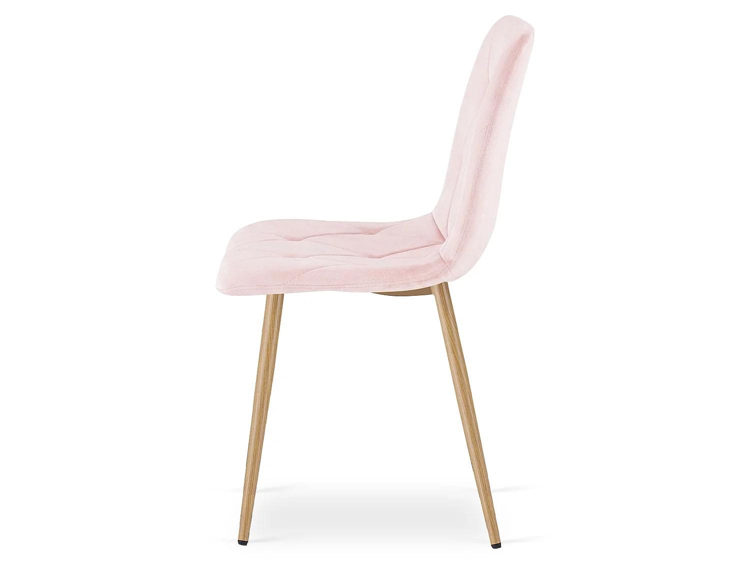 Chaise de salle à manger et cuisine LIBRA velours rose clair pieds imitation bois x 3