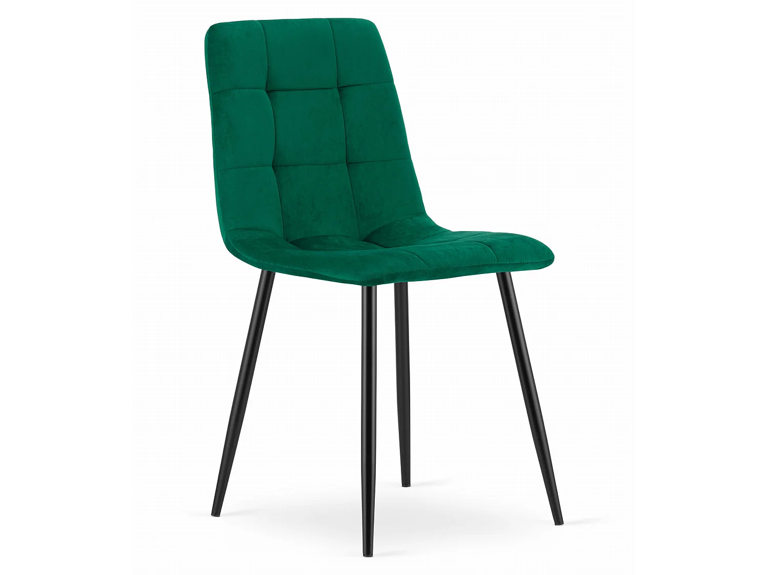 Chaise de salle à manger et cuisine KARA en velours vert foncé x 4 87x44,5x50,5 cm
