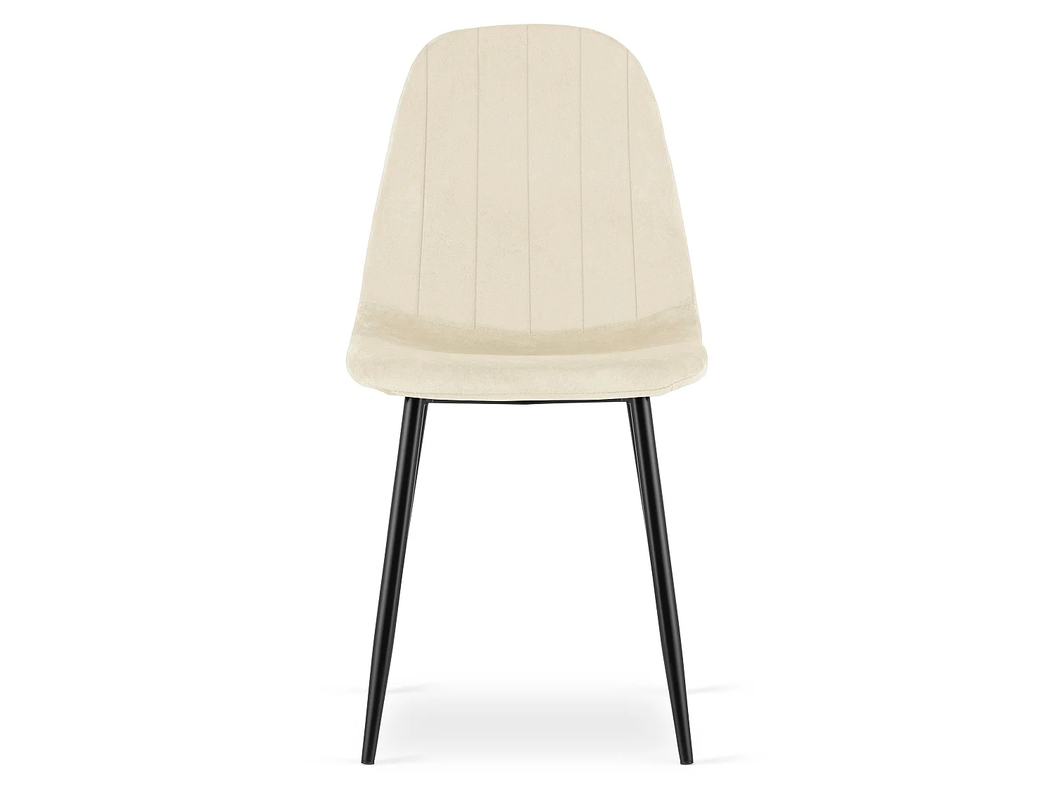 Esszimmerstuhl PADVA Samt hellbeige schwarze Metallbeine 87x44,5x53 cm