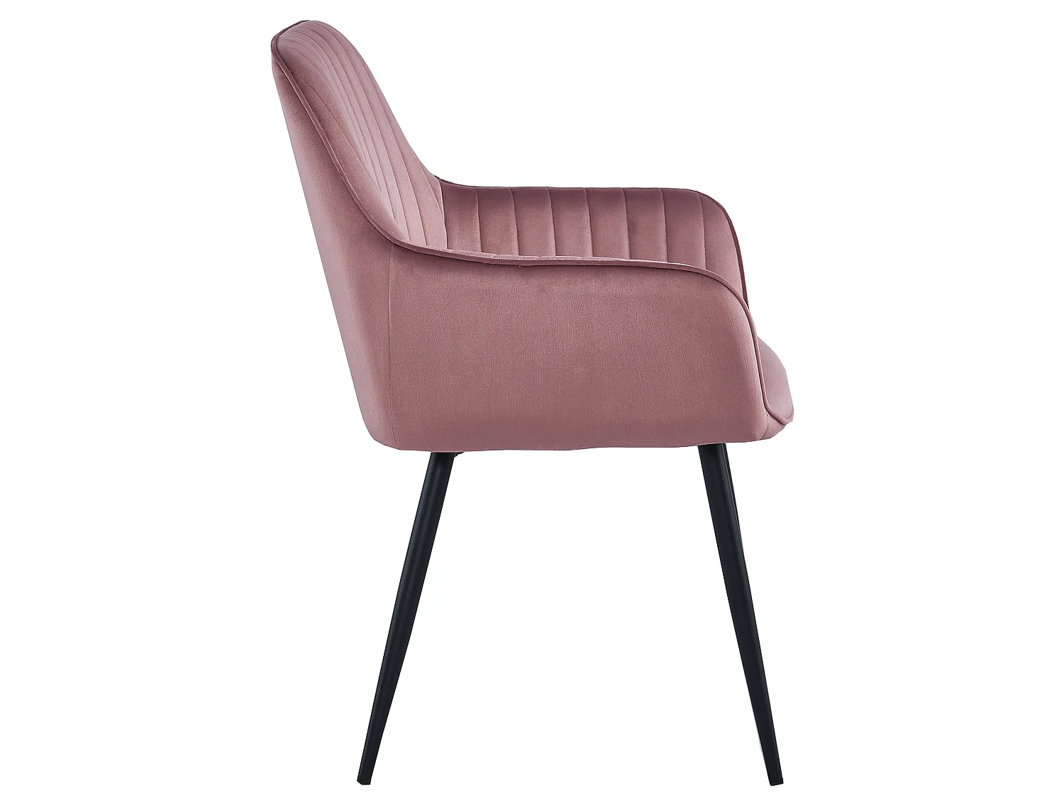Esszimmerstuhl ergonomisch Samt rosa schwarze Beine 83,5 cm