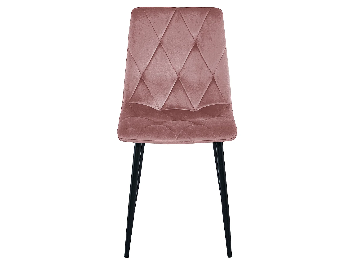 Eetkamerstoel LIBRA fluweel met zwarte poten roze 44x54,5x88,5 cm