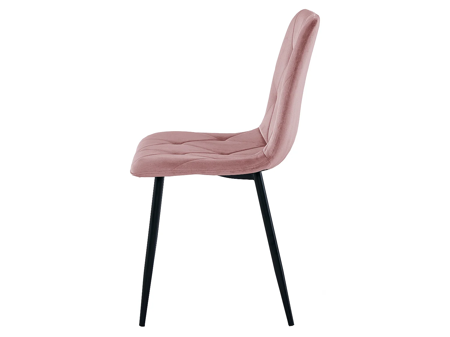 Eetkamerstoel LIBRA fluweel met zwarte poten roze 44x54,5x88,5 cm