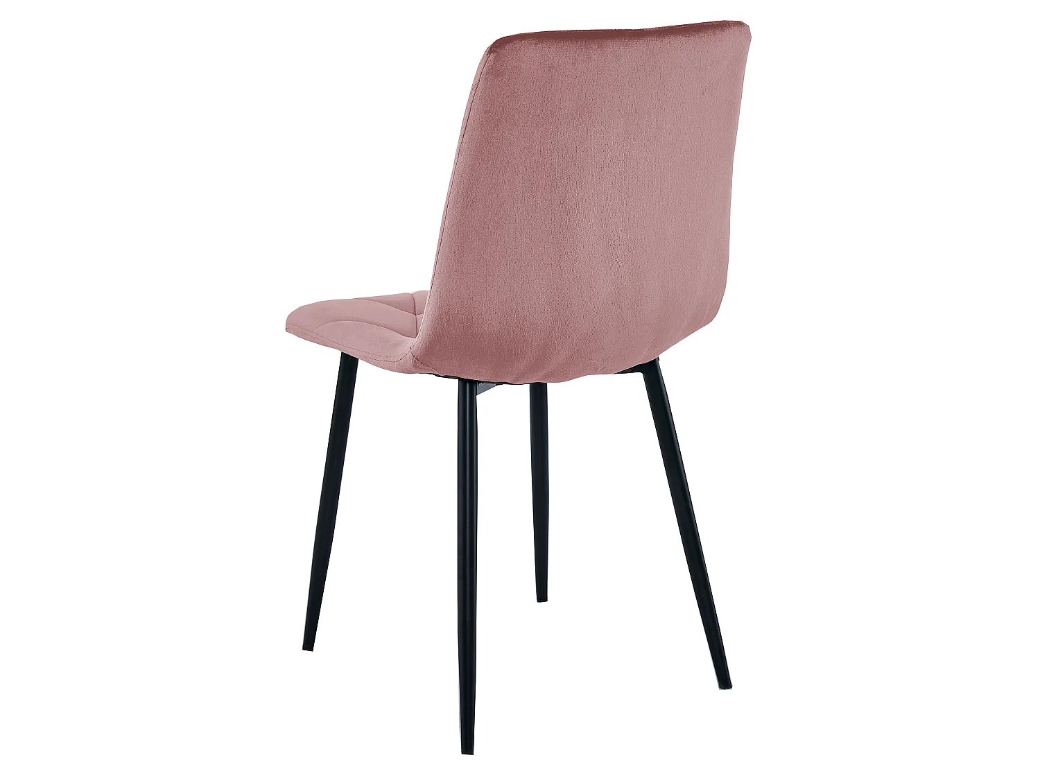 Eetkamerstoel LIBRA fluweel met zwarte poten roze 44x54,5x88,5 cm