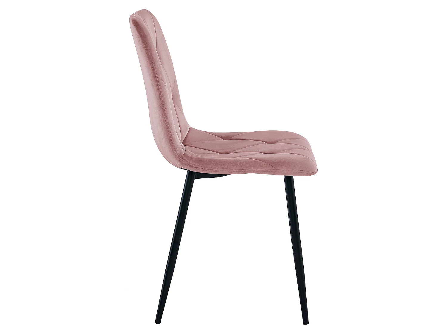 Eetkamerstoel LIBRA fluweel met zwarte poten roze 44x54,5x88,5 cm