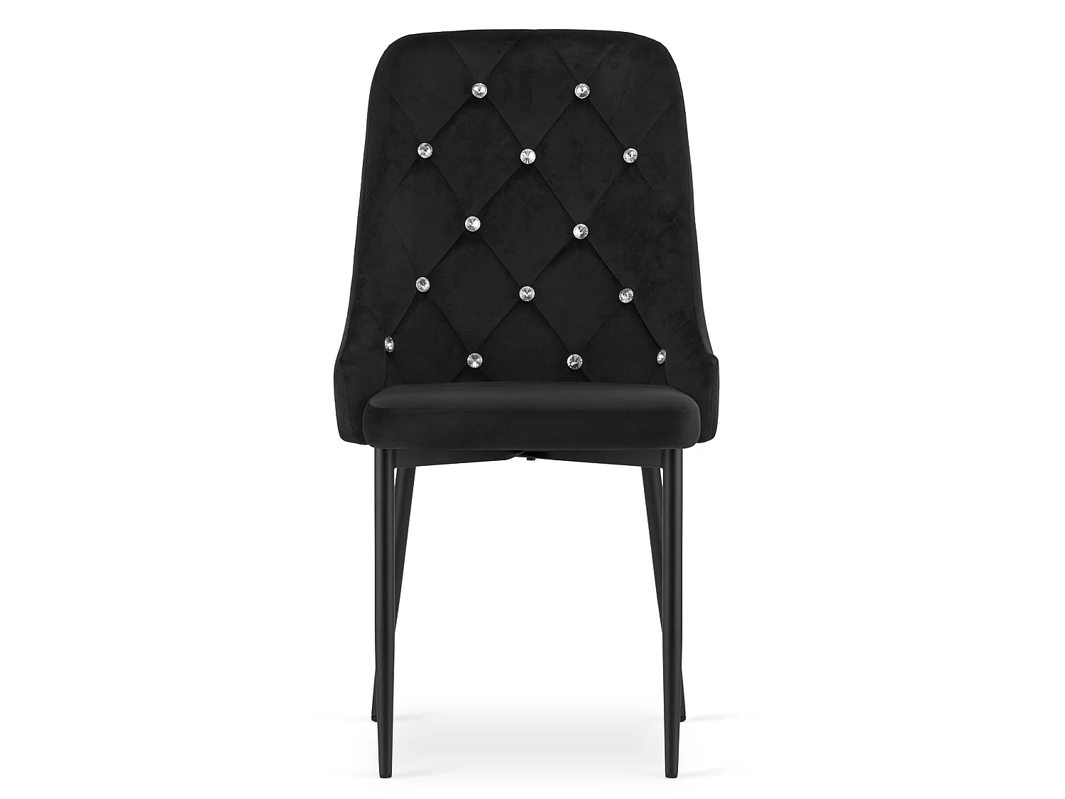 Eetkamerstoel moderne ergonomische fluwelen bekleding zwart 4x 93x48x56 cm