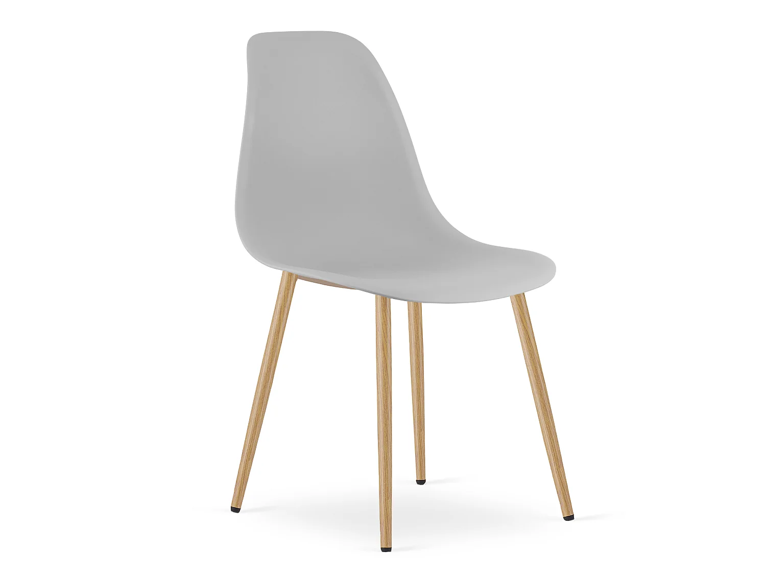Chaise de salle à manger et cuisine design scandinave polypropylène gris 4 pièces