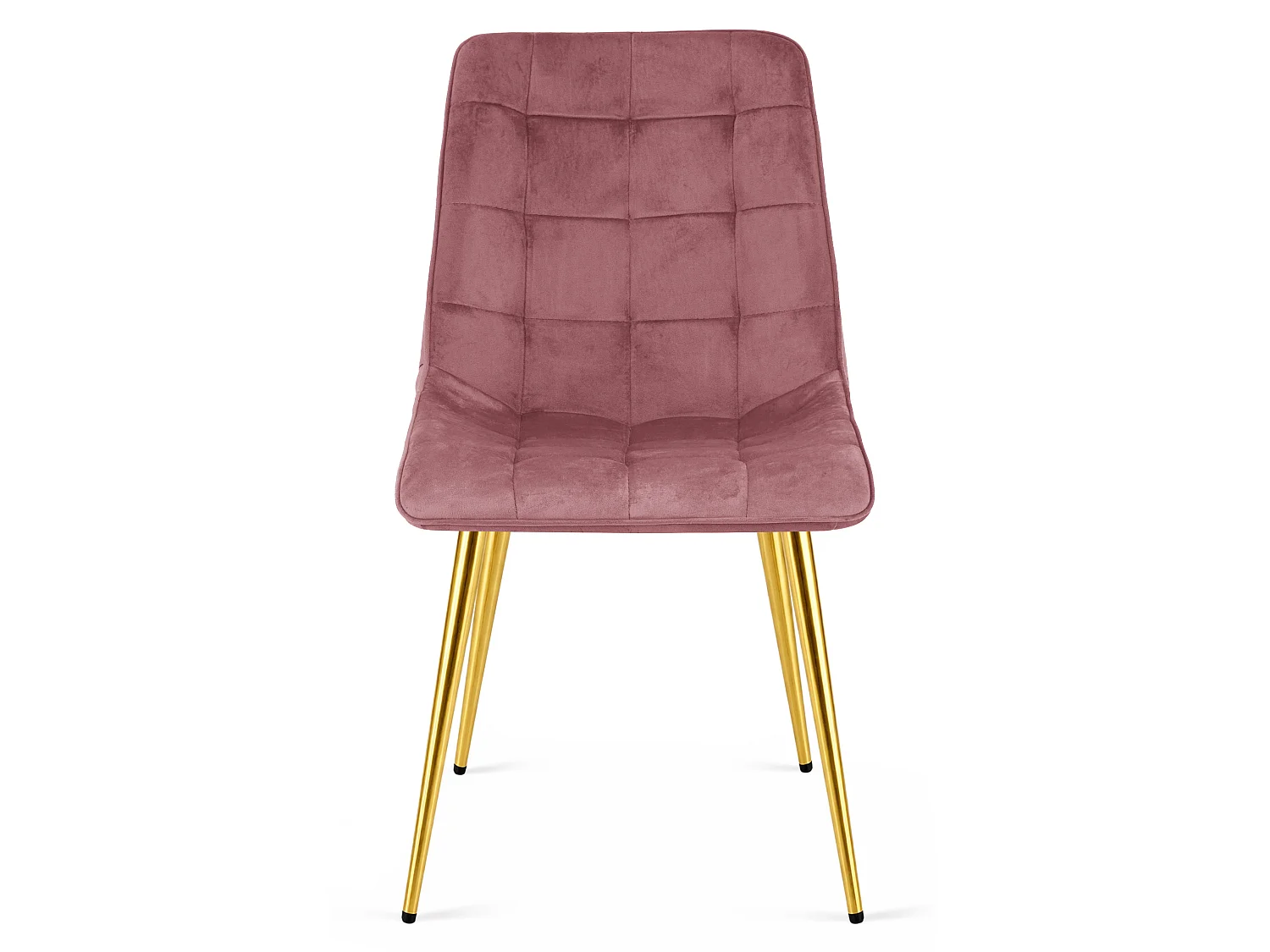 Chaise de salle à manger et cuisine SPLIT en velours rose foncé pieds dorés 88x49x60 cm