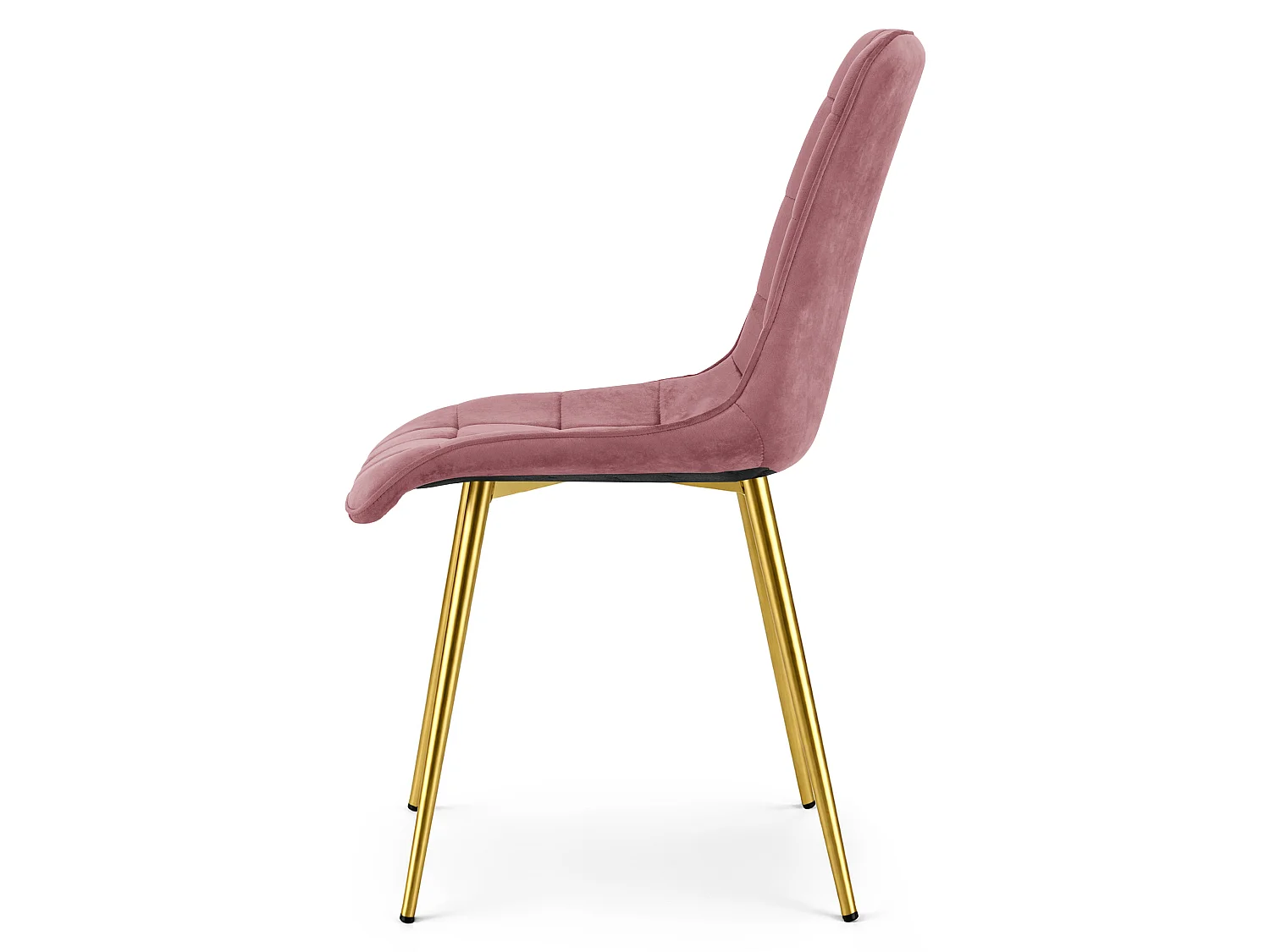Chaise de salle à manger et cuisine SPLIT en velours rose foncé pieds dorés 88x49x60 cm