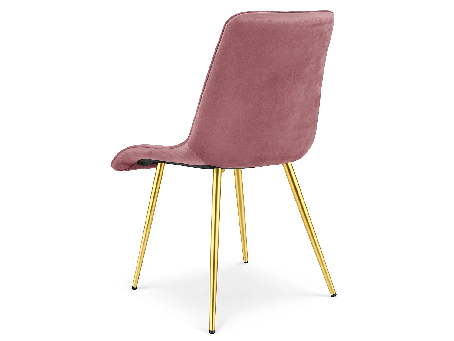 Chaise de salle à manger et cuisine SPLIT en velours rose foncé pieds dorés 88x49x60 cm