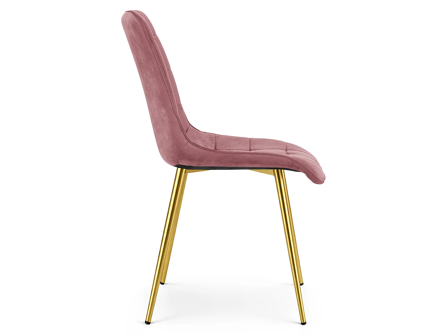 Chaise de salle à manger et cuisine SPLIT en velours rose foncé pieds dorés 88x49x60 cm