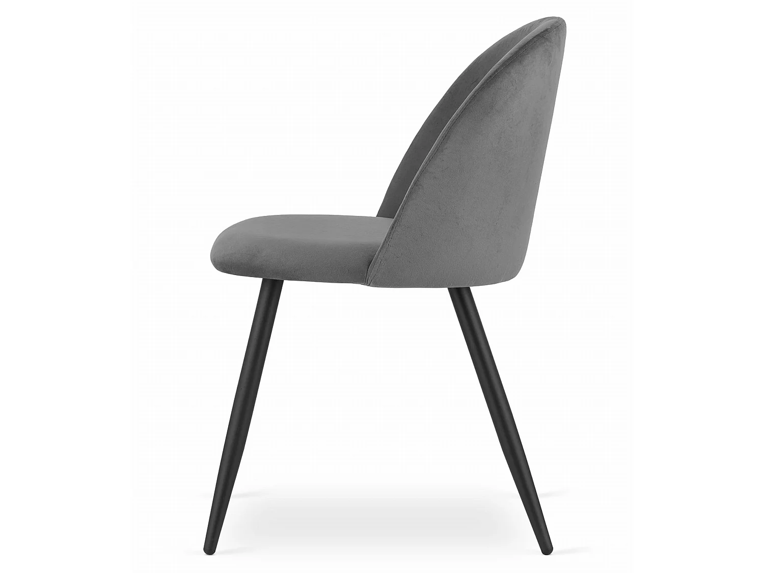 Eetkamerstoel BELLO ergonomisch fluweel donkergrijs 76,5 cm