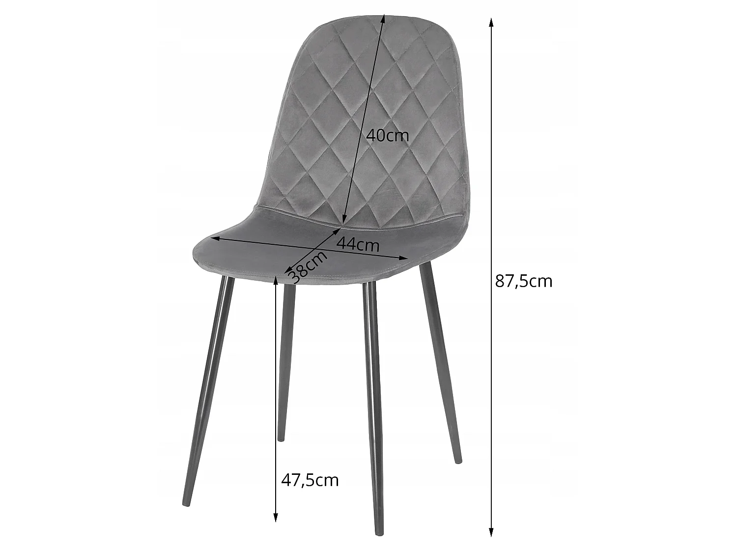 ASTI Esszimmerstuhl Samt beige 3er-Set 87,5x44,5x50,5 cm