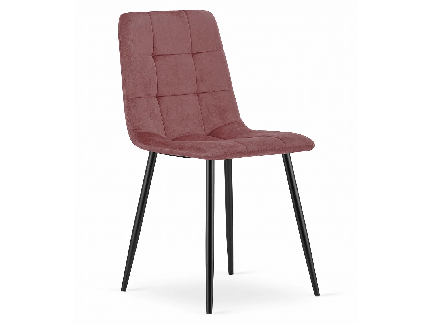 Chaise de salle à manger et cuisine KARA en velours rose, pieds noirs, lot de 2 87 cm