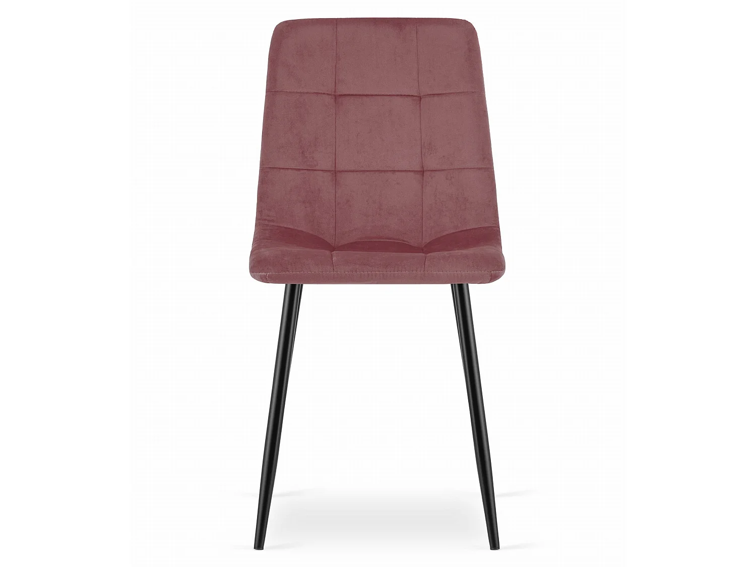 Chaise de salle à manger et cuisine KARA en velours rose, pieds noirs, lot de 2 87 cm