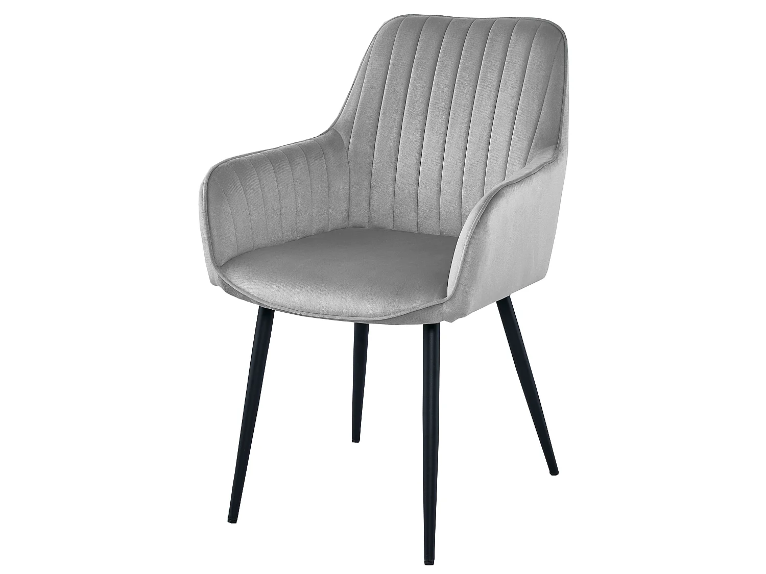 Eetkamerstoel SOLDEN fluweel zilvergrijs zwart 56,5x60,5x83,5 cm