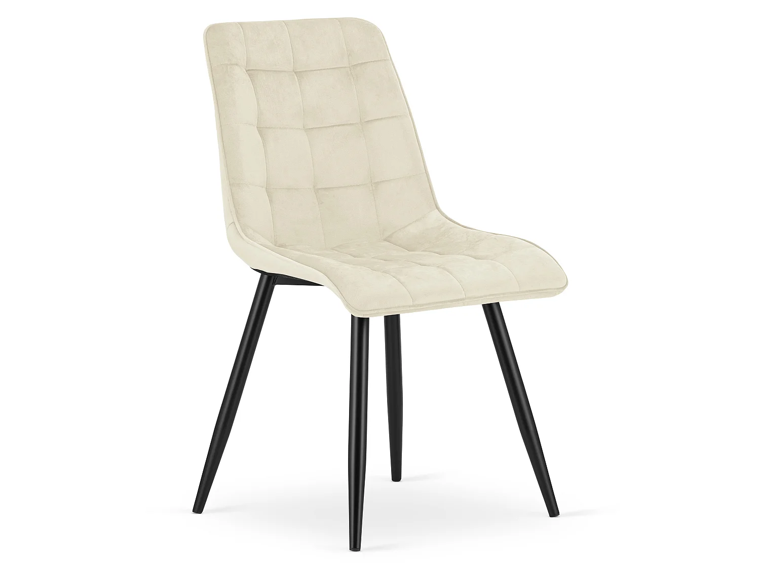 Esszimmerstuhl SPLIT Samt beige hell Metall schwarz 49x60x88 cm
