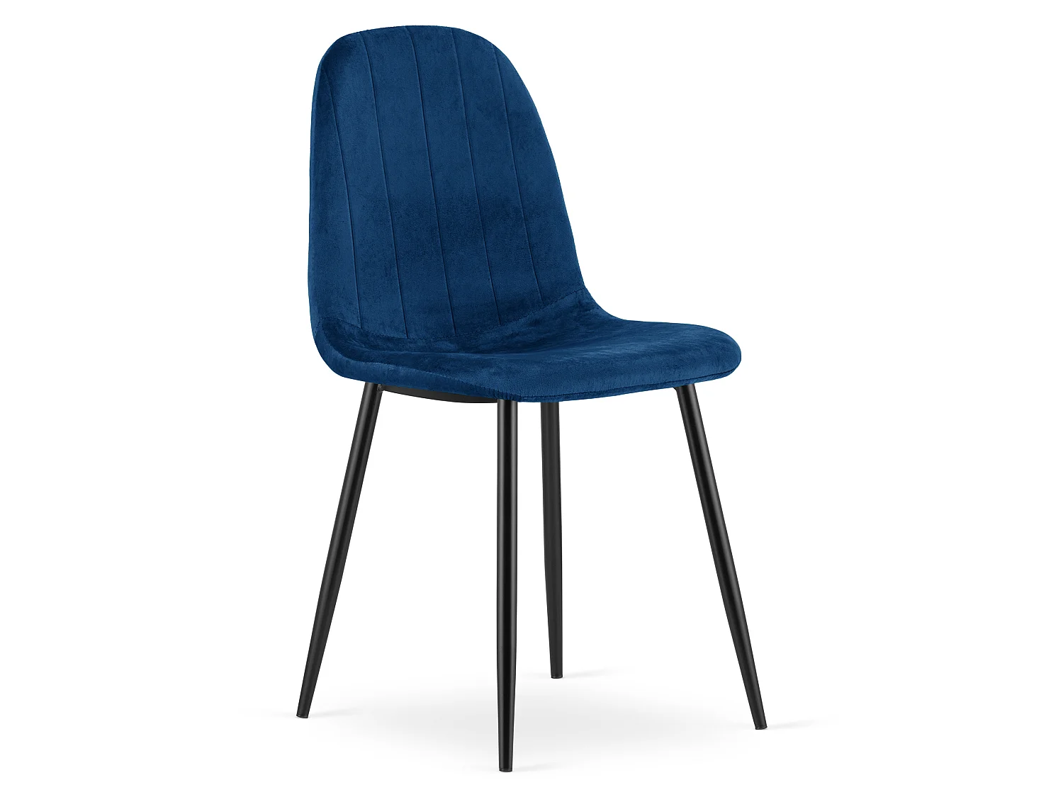 Chaise de salle à manger et cuisine en velours bleu marine, pieds noirs x 2 87x44,5x53 cm
