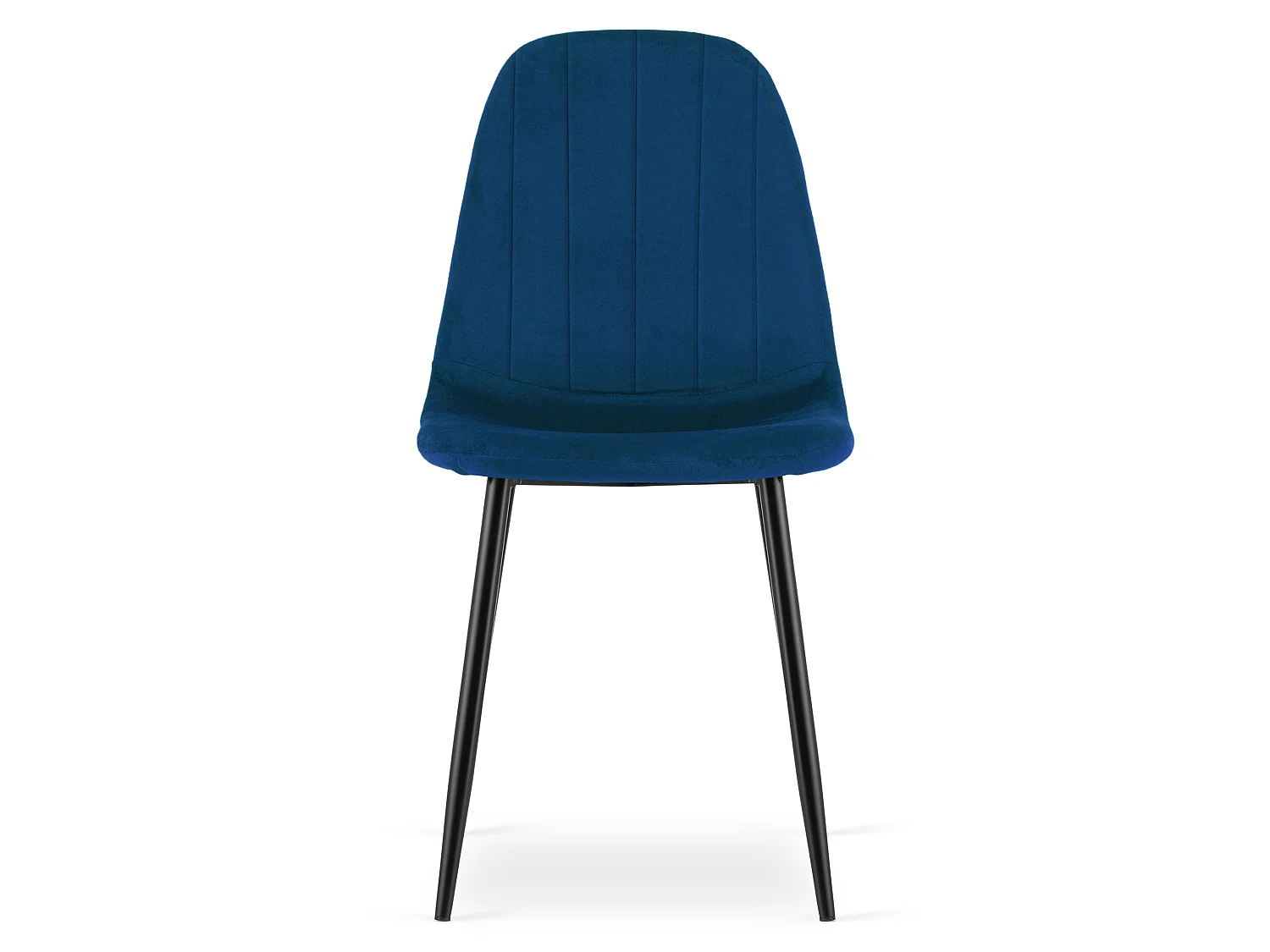 Chaise de salle à manger et cuisine en velours bleu marine, pieds noirs x 2 87x44,5x53 cm