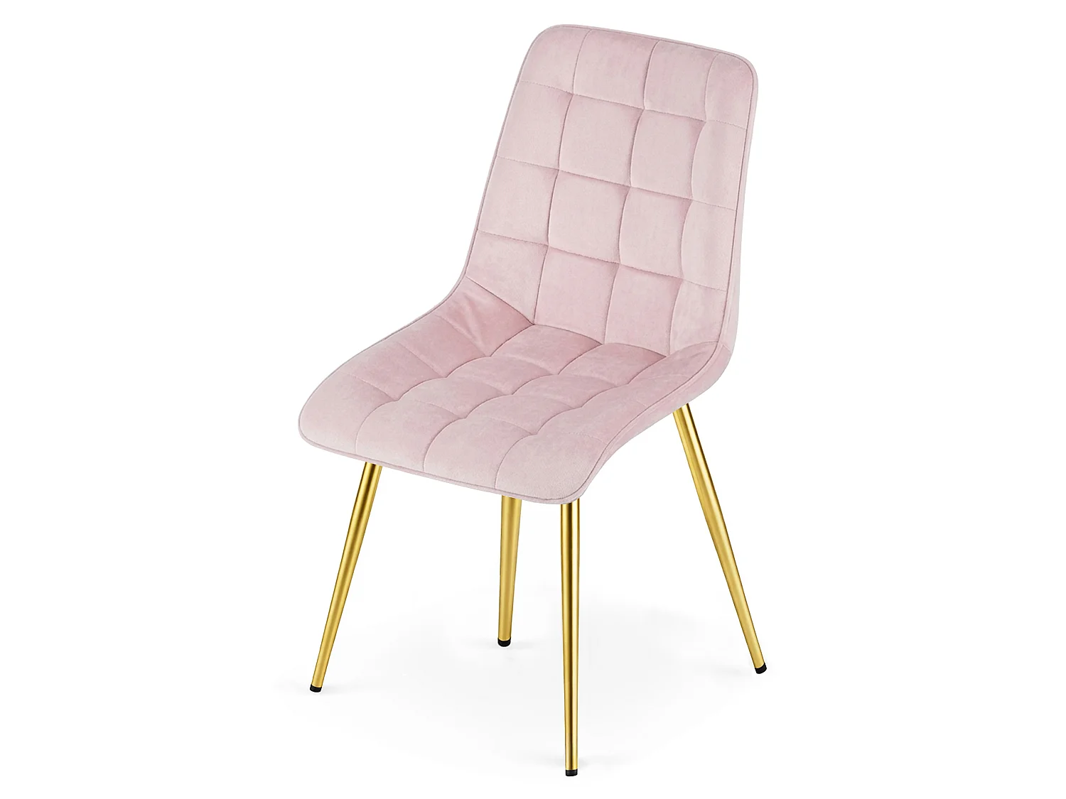 Chaise de salle à manger et cuisine SPLIT en velours rose clair, pieds dorés 88x49x60 cm