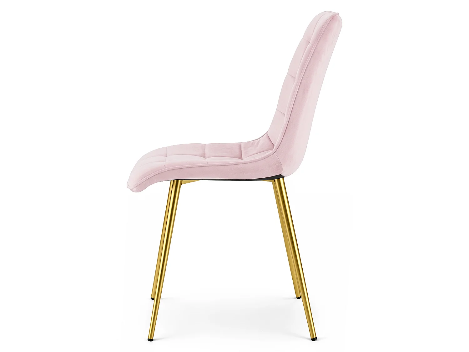 Chaise de salle à manger et cuisine SPLIT en velours rose clair, pieds dorés 88x49x60 cm