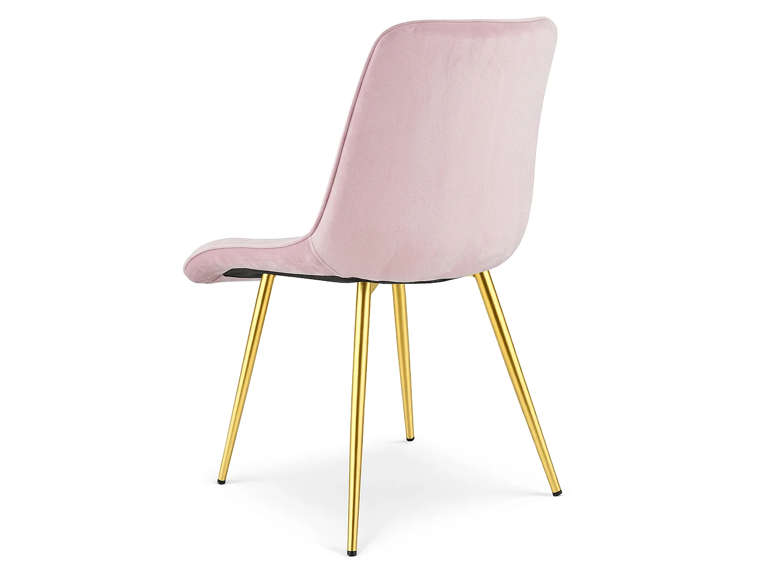 Chaise de salle à manger et cuisine SPLIT en velours rose clair, pieds dorés 88x49x60 cm