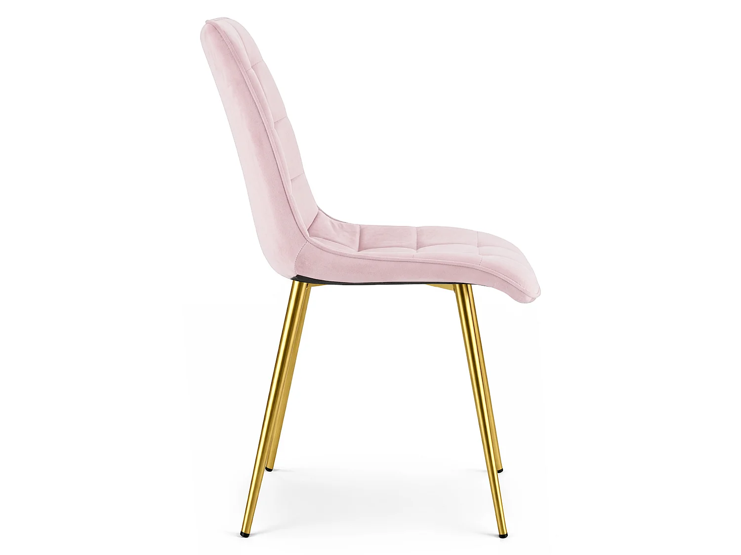 Chaise de salle à manger et cuisine SPLIT en velours rose clair, pieds dorés 88x49x60 cm