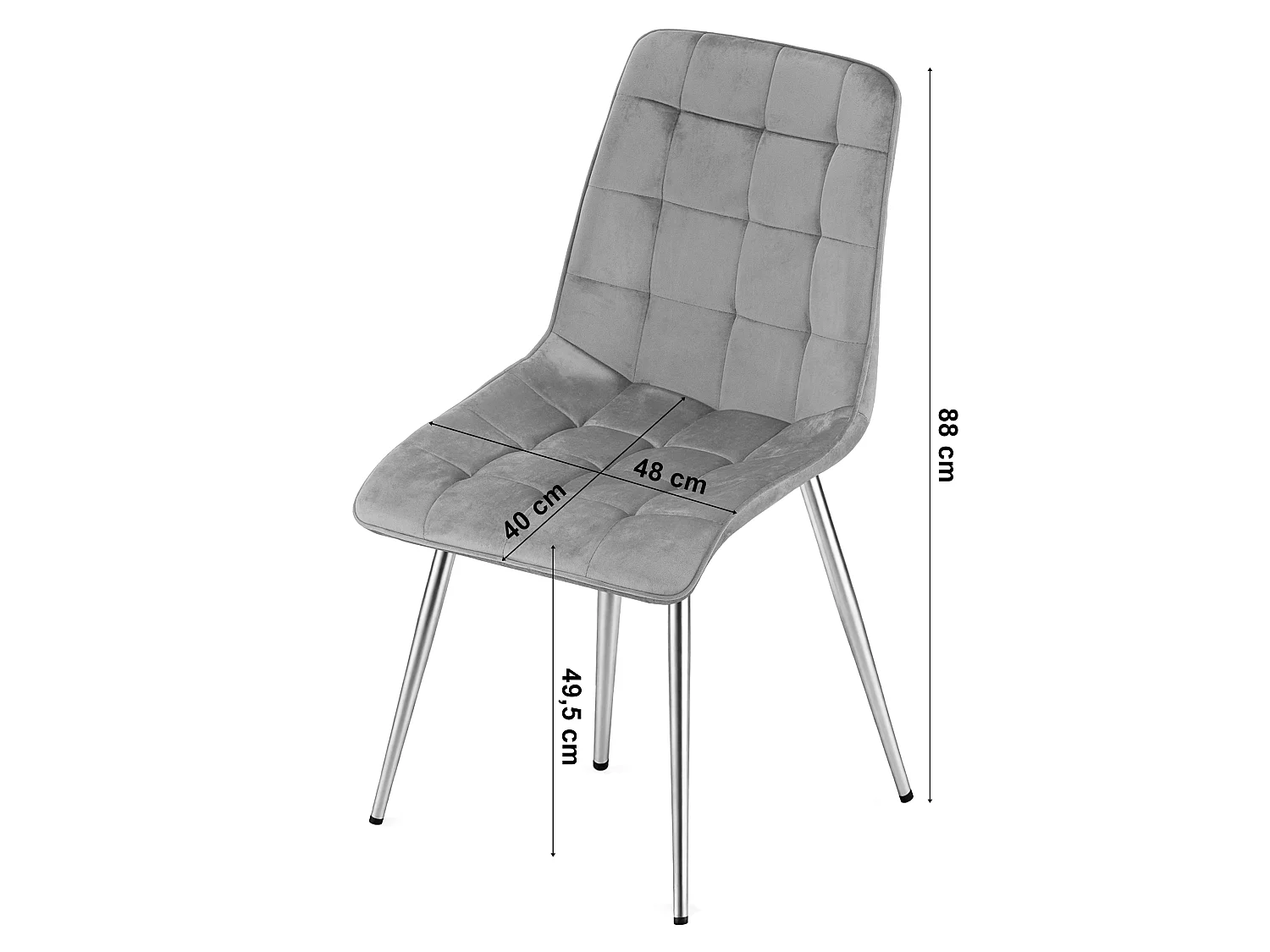 Chaise de salle à manger et cuisine SPLIT en velours rose clair, pieds dorés 88x49x60 cm