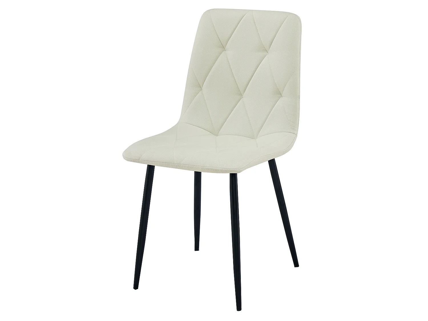 Eetkamerstoel LIBRA bekleed stof beige zwart 44,5x54,5x87 cm