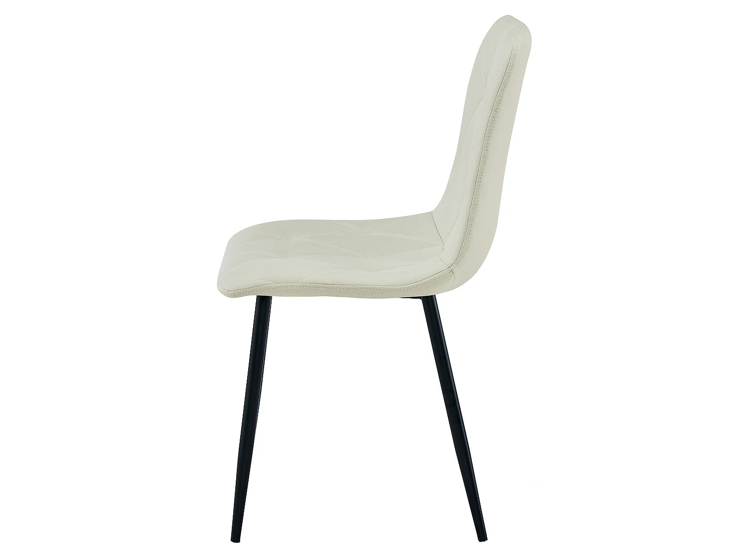 Eetkamerstoel LIBRA bekleed stof beige zwart 44,5x54,5x87 cm