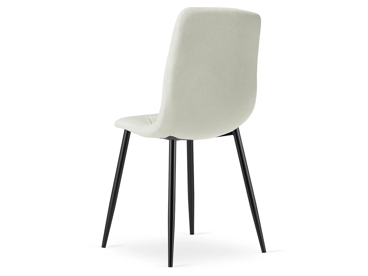 Eetkamerstoel LIBRA bekleed stof beige zwart 44,5x54,5x87 cm