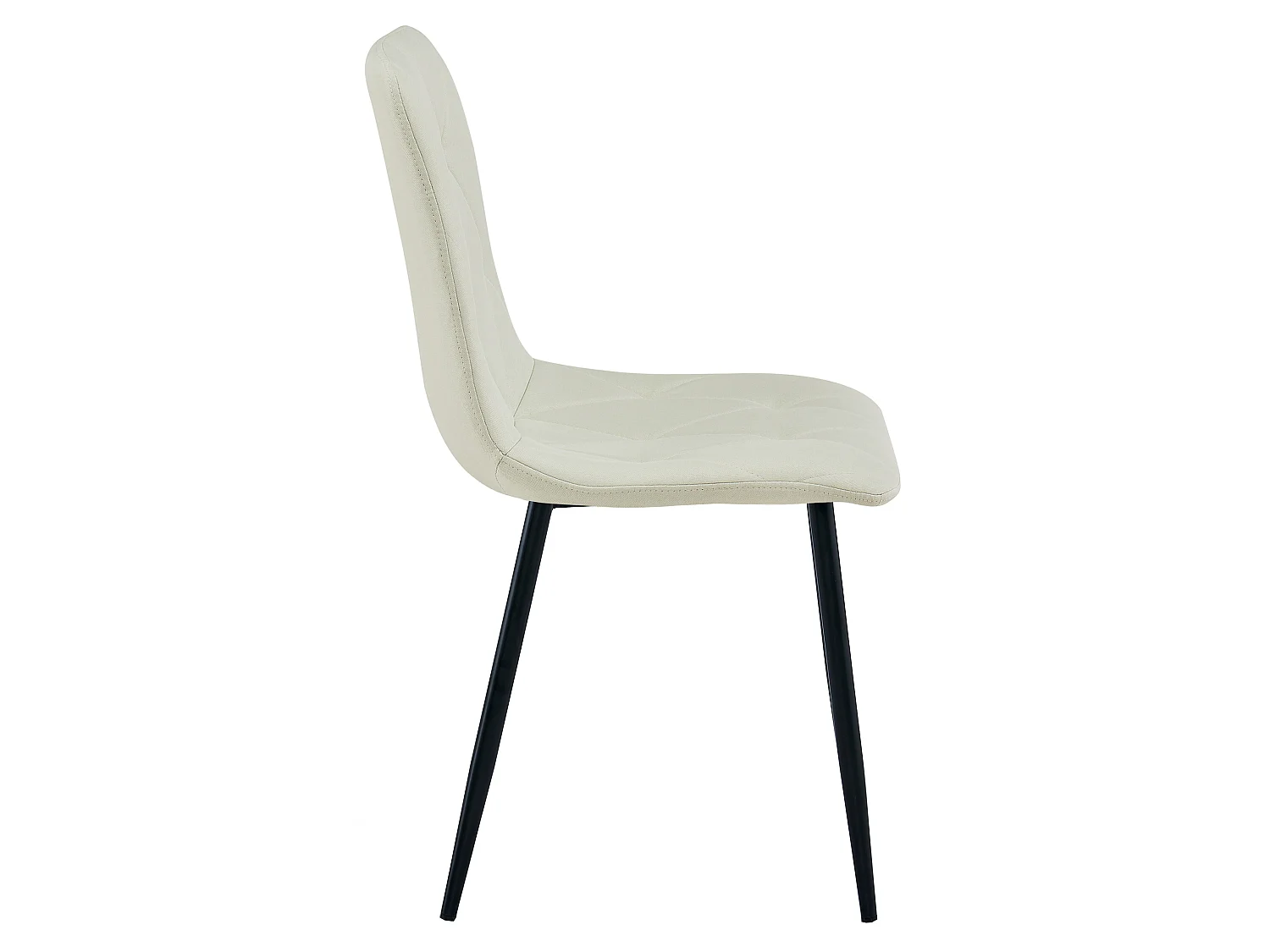 Eetkamerstoel LIBRA bekleed stof beige zwart 44,5x54,5x87 cm