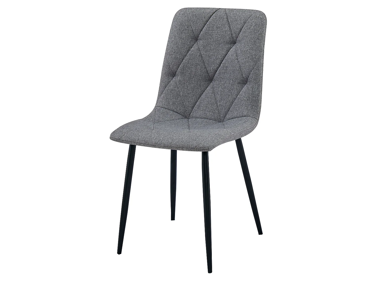 Eetkamerstoel LIBRA bekleed donkergrijs stof zwart 44,5x54,5x87 cm