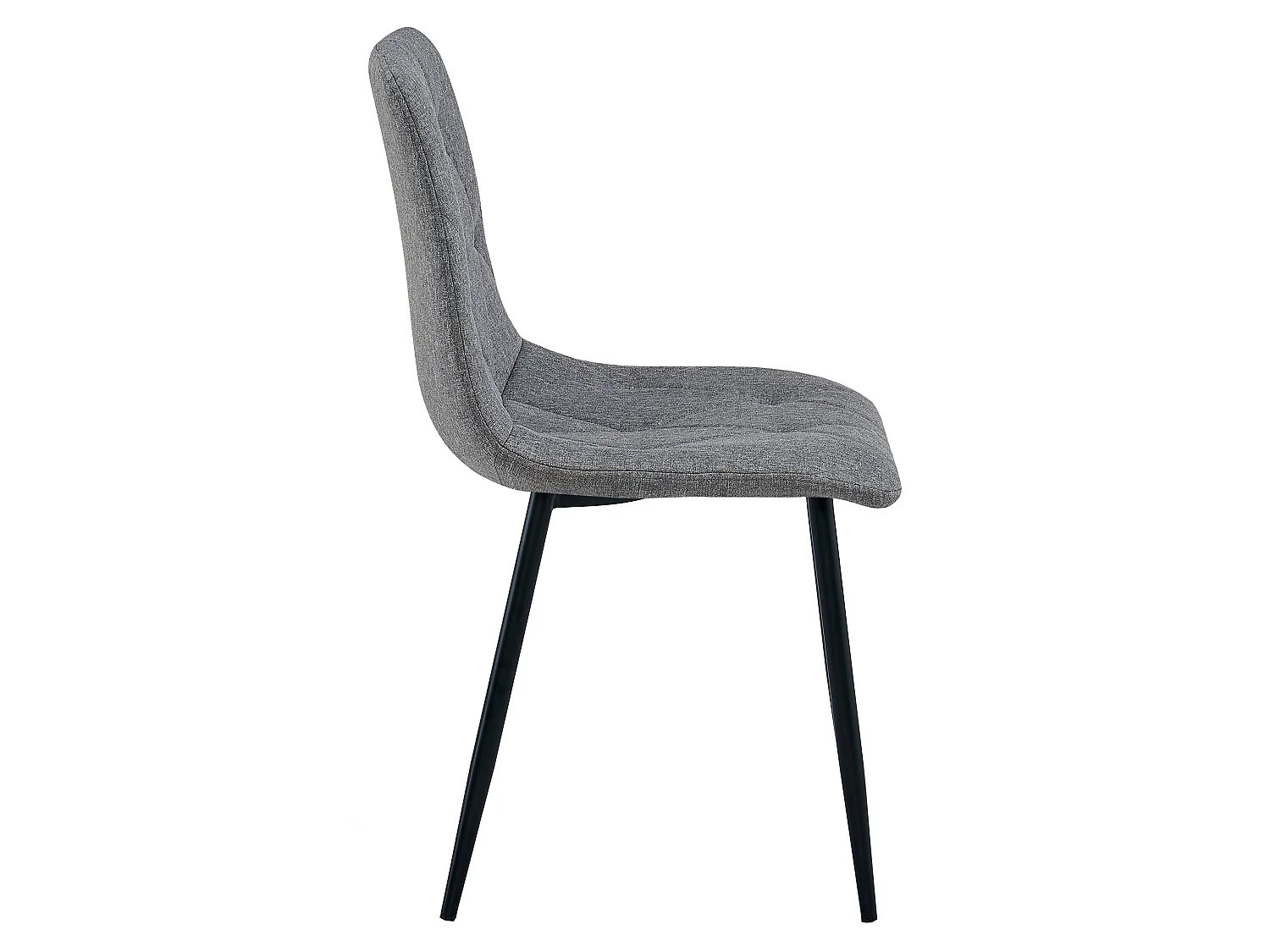 Eetkamerstoel LIBRA bekleed donkergrijs stof zwart 44,5x54,5x87 cm