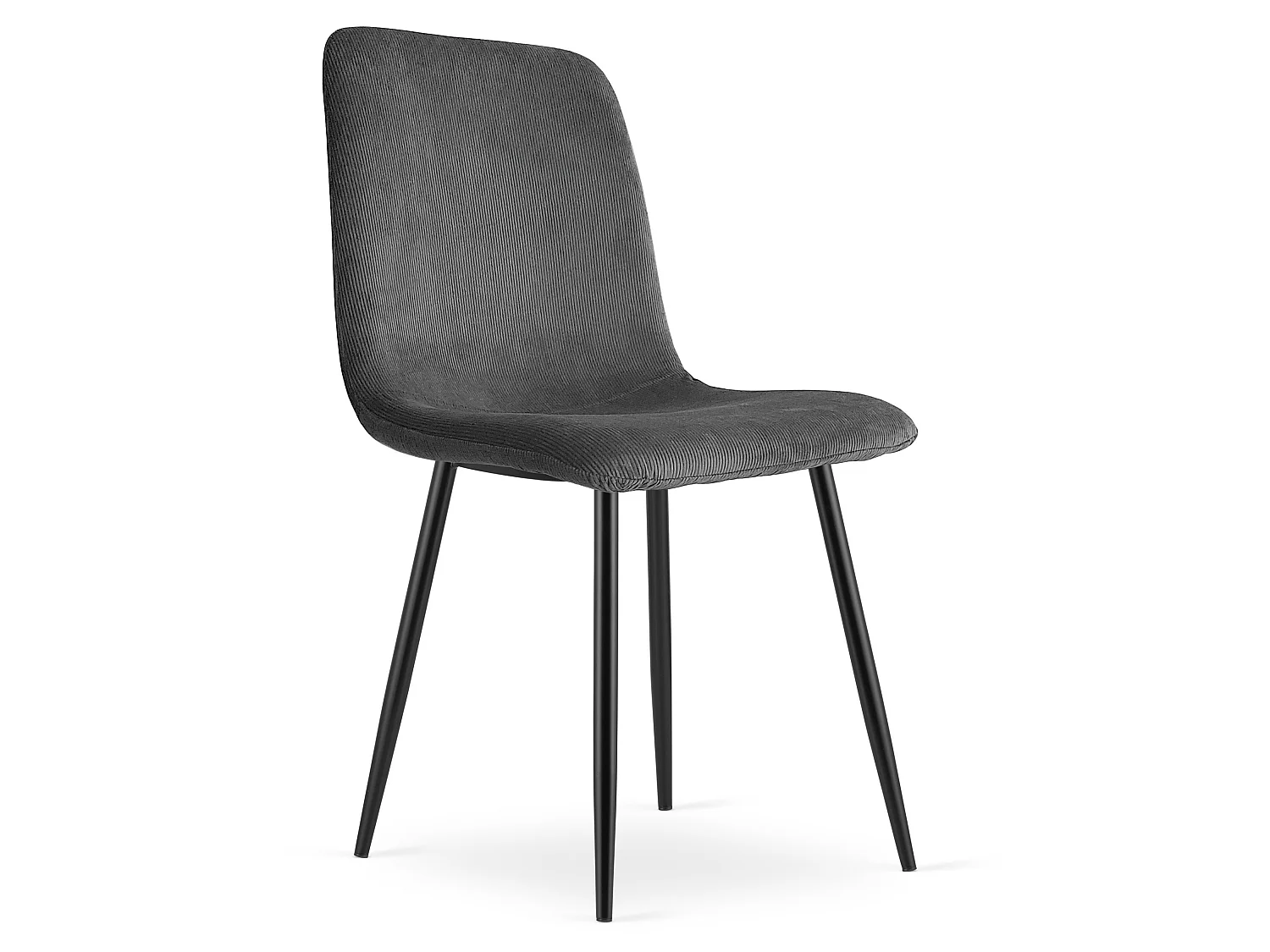 Eetkamerstoel met armleuning ribstof grijs zwart 2x 46x55x87 cm