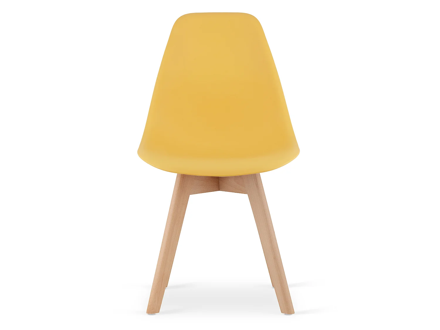 Eetkamerstoel KITO ergonomisch polypropyleen mosterdkleur beukenhout 80x46x54,5 cm