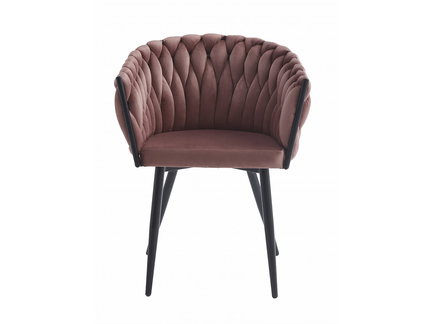 Chaise de salle à manger ORION en velours rose foncé pieds noirs 2x 79 cm