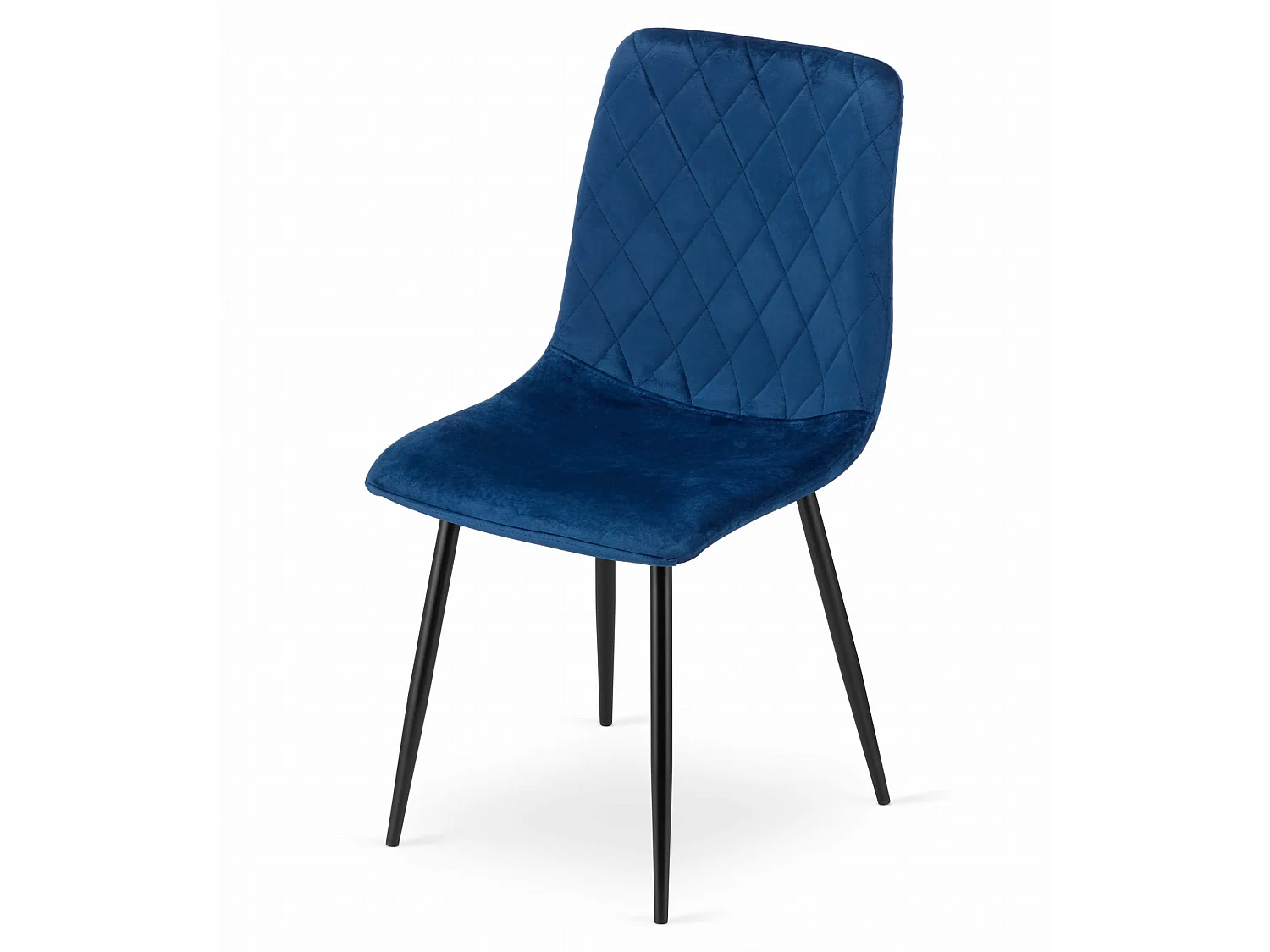 Eetkamerstoel TURIN ergonomisch fluweel donkerblauw 88,5x44,5x53 cm