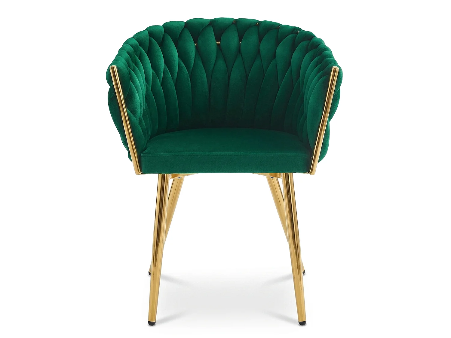 Chaise de salle à manger et cuisine ORION en velours vert, pieds dorés 61x55x79 cm