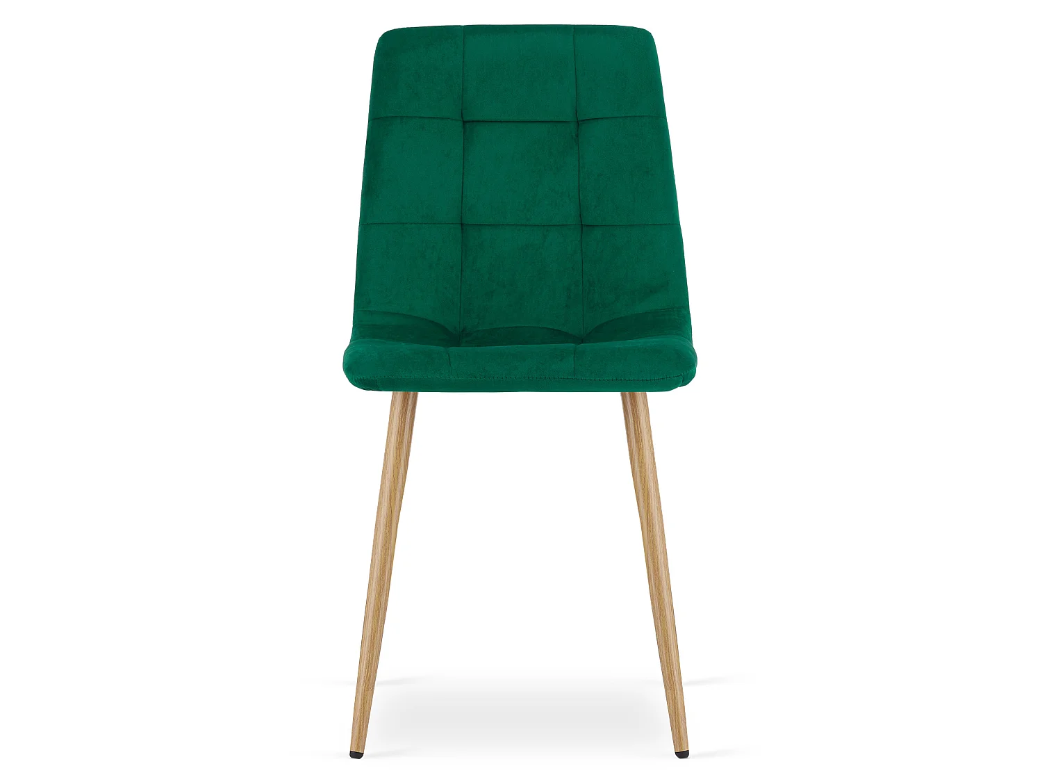 Chaise de salle à manger et cuisine KARA velours vert foncé pieds effet bois x 2