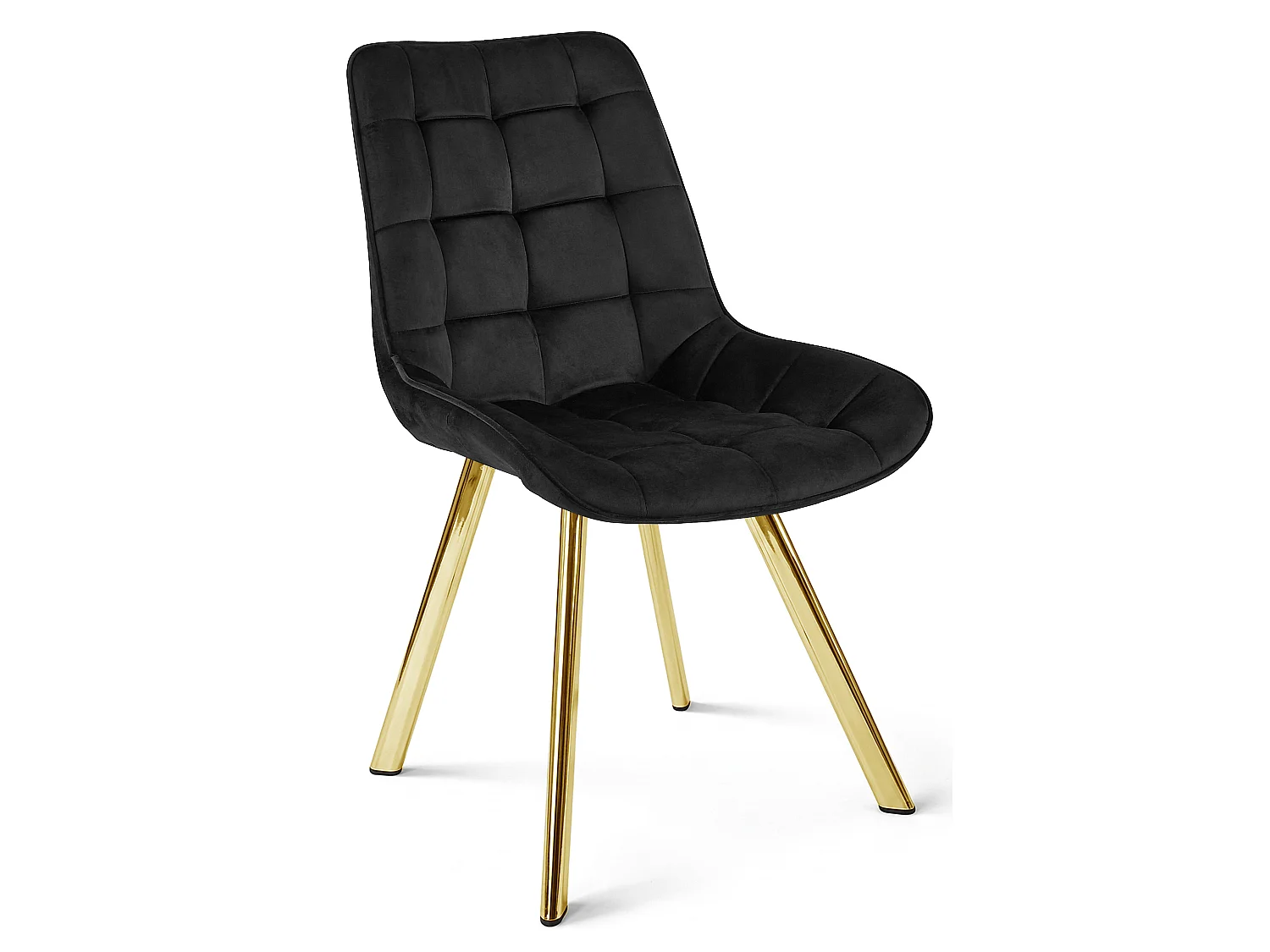 Esszimmerstuhl SORIA Samt schwarz goldene Beine 86x53x59 cm