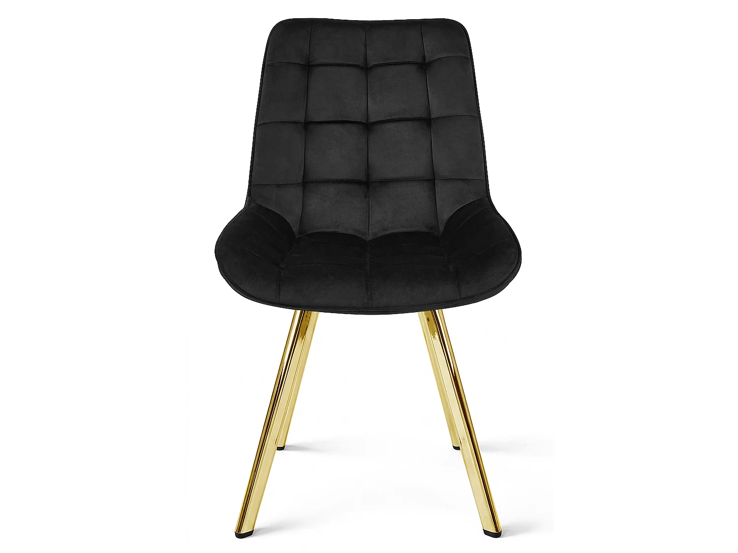 Esszimmerstuhl SORIA Samt schwarz goldene Beine 86x53x59 cm