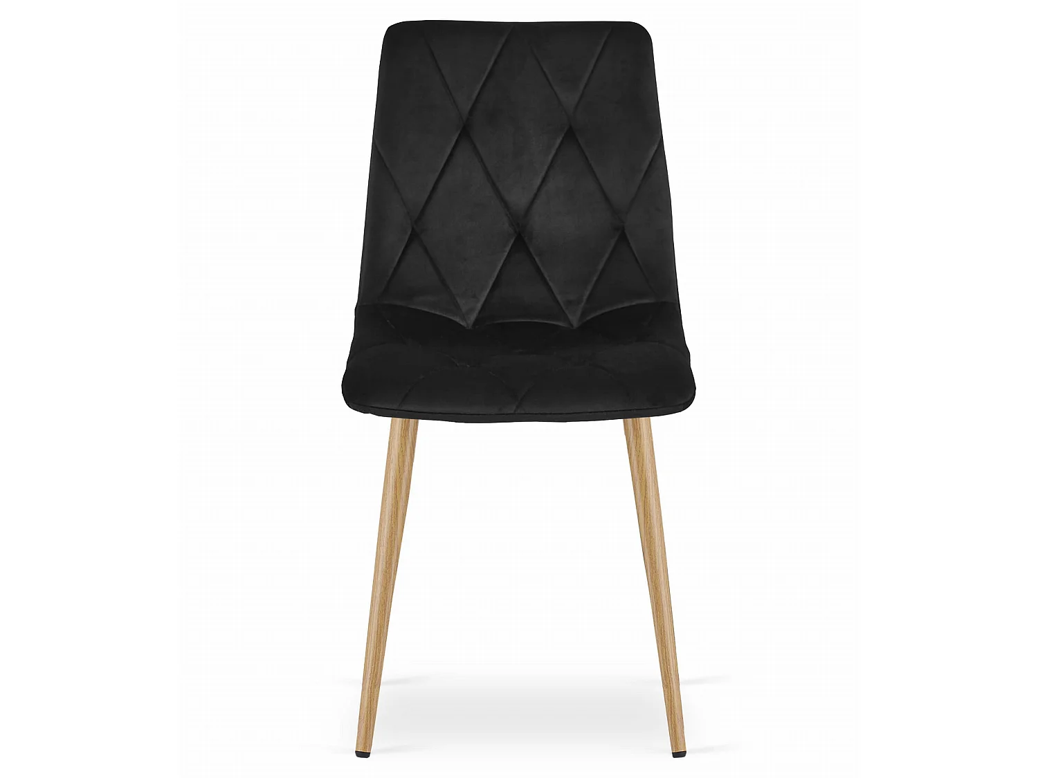 Eetkamerstoel LIBRA fluweel zwart houten poten 86,5 cm