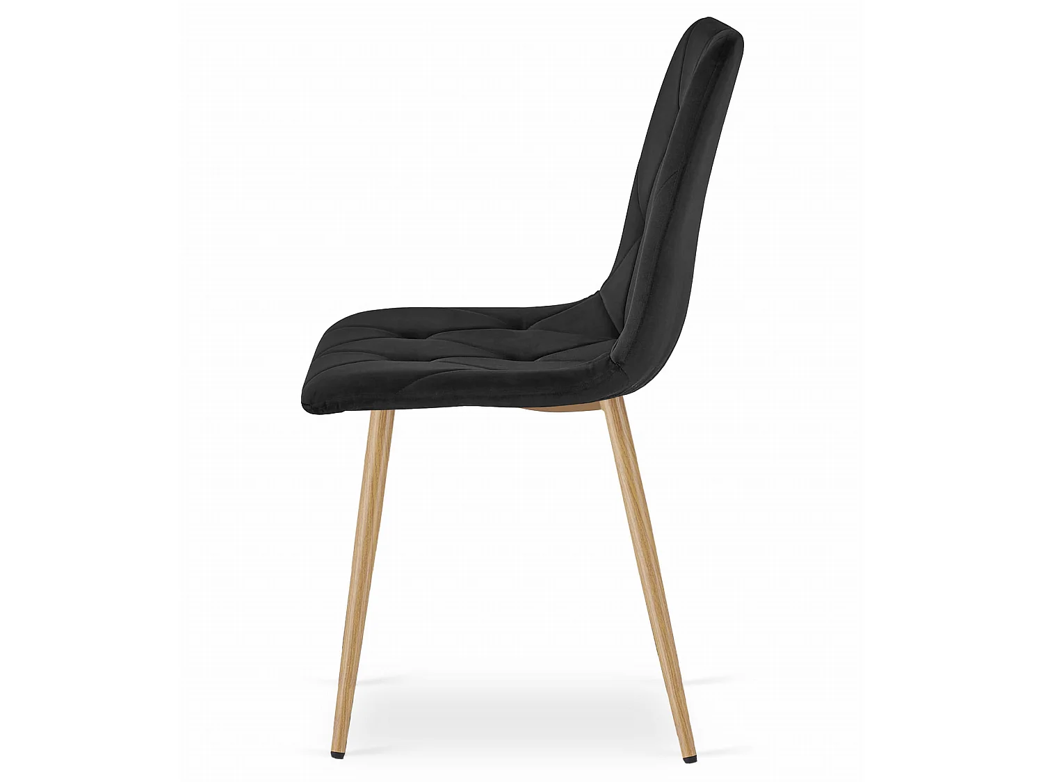 Eetkamerstoel LIBRA fluweel zwart houten poten 86,5 cm