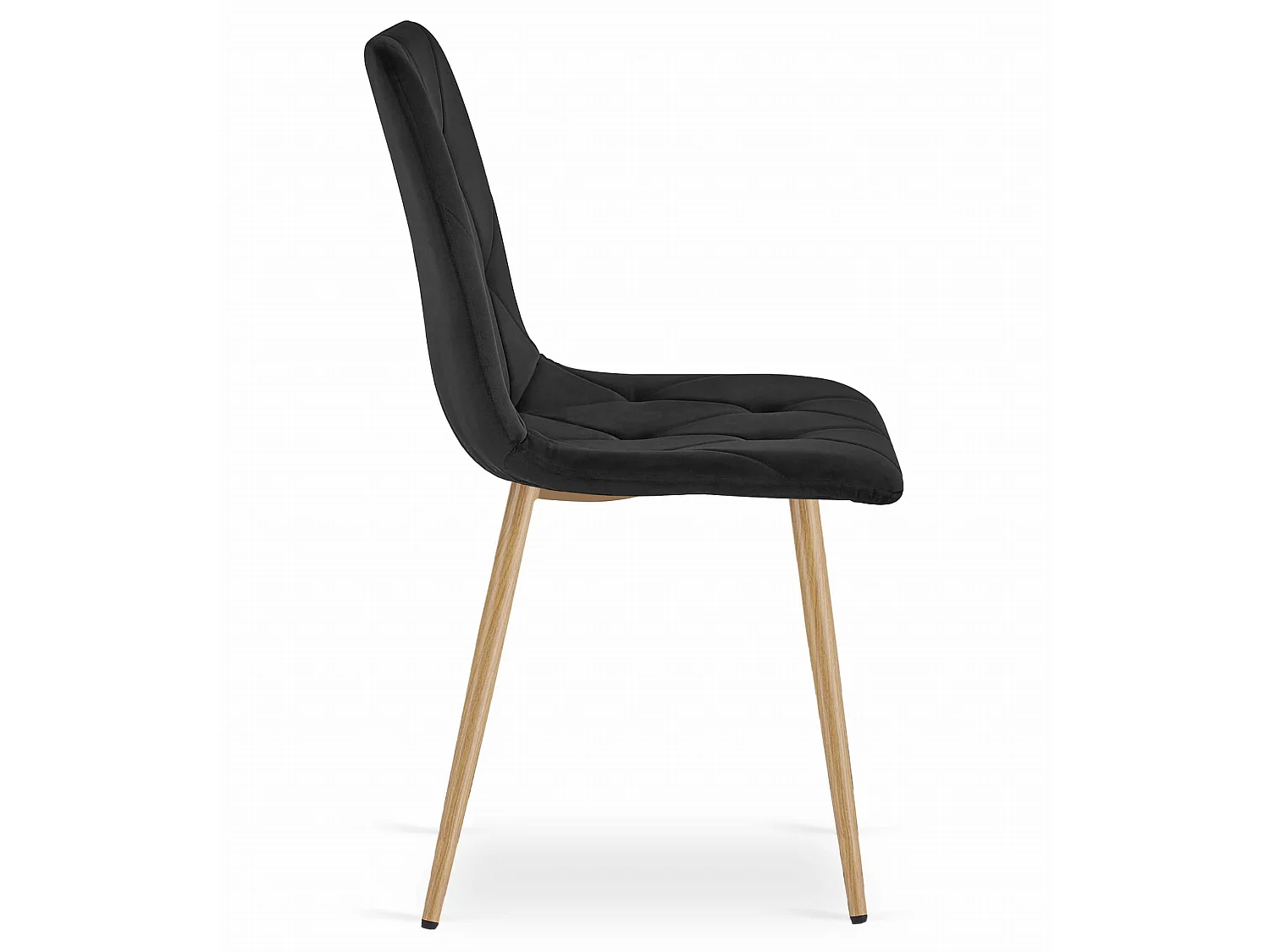 Eetkamerstoel LIBRA fluweel zwart houten poten 86,5 cm