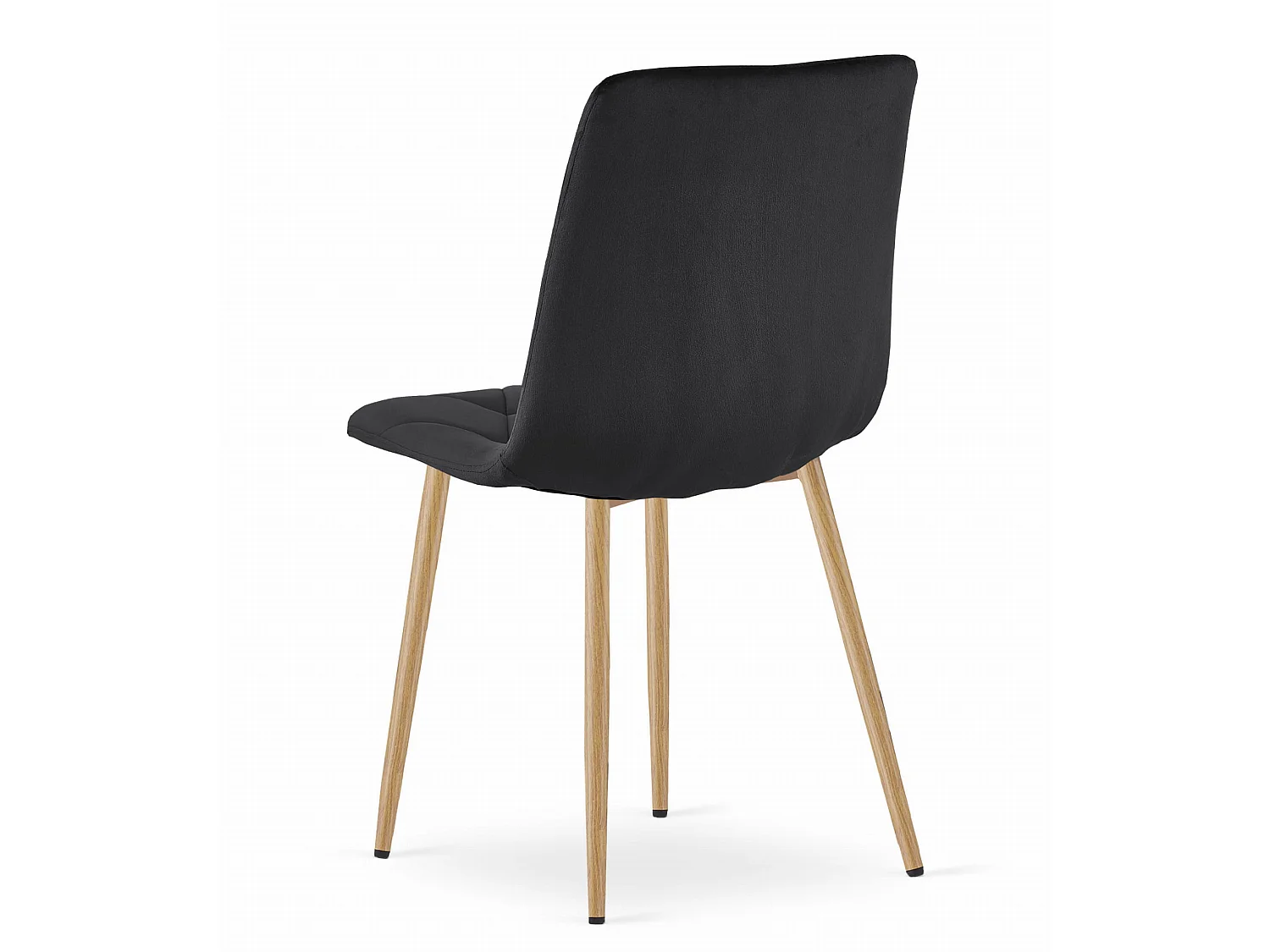 Eetkamerstoel LIBRA fluweel zwart houten poten 86,5 cm