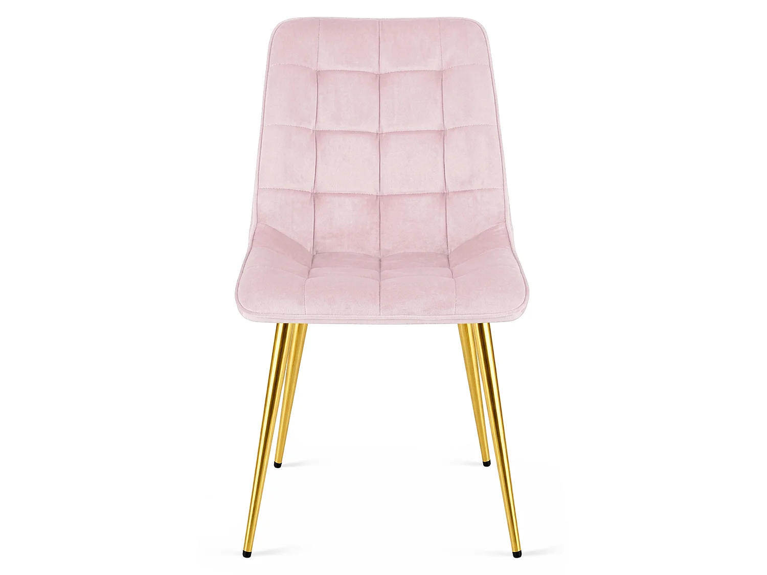 Chaise de salle à manger SPLIT en velours rose clair pieds dorés 49x60x88 cm