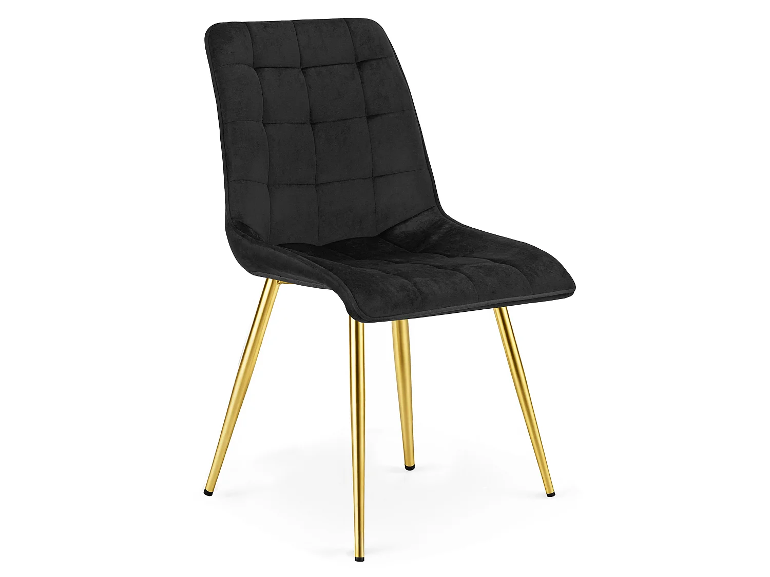 Chaise de salle à manger et cuisine en velours noir pieds dorés 88x49x60 cm