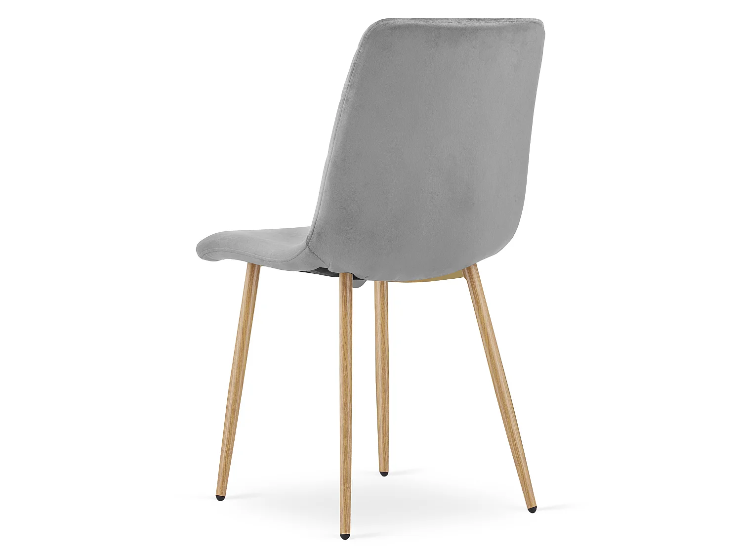 Eetkamerstoel TURIN fluweel lichtgrijs houten poten 44,5x53x87,5 cm