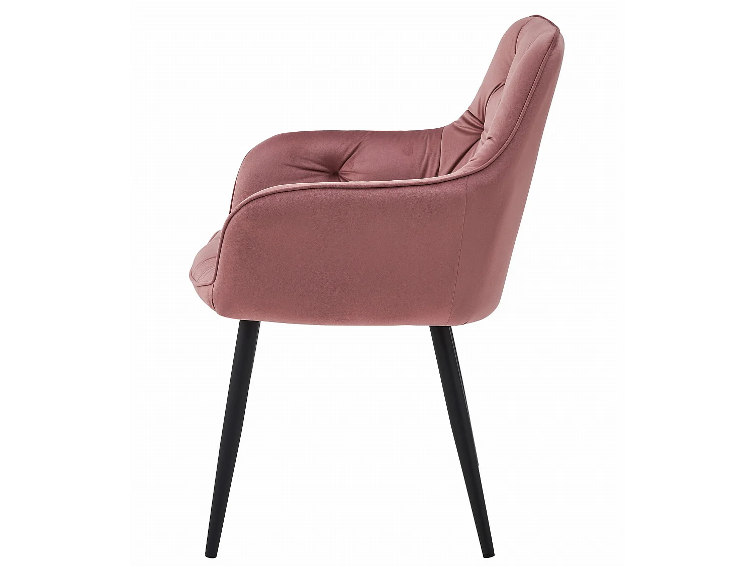 Chaise de salle à manger et cuisine JORK velours rose pieds noirs 56x62x83,5 cm